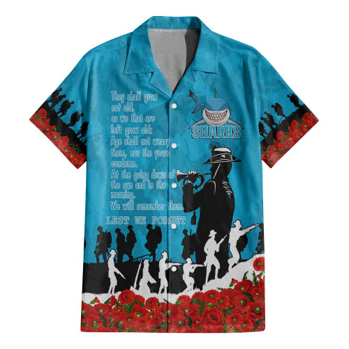 Cronulla-Sutherland Sharks Hawaiian Shirt, Anzac Day For the Fallen A31B