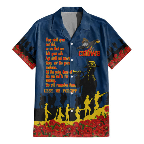 Adelaide Crows Hawaiian Shirt, Anzac Day For the Fallen A31B