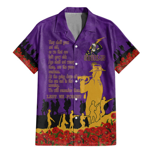 Melbourne Storm Hawaiian Shirt, Anzac Day For the Fallen A31B