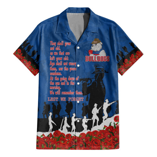 Western Bulldogs Hawaiian Shirt, Anzac Day For the Fallen A31B