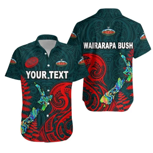 (Custom Personalised) Maori Wairarapa Bush Rugby Hawaiian Shirt New Zealand Silver Fern K8