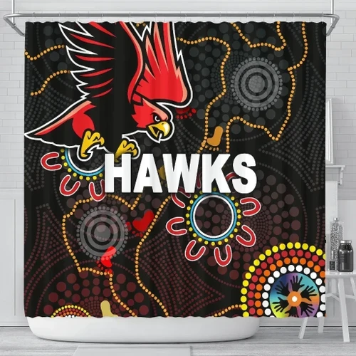 Rugby Life Shower Curtain - Illawarra Hawks Shower Curtain Indigenous K8