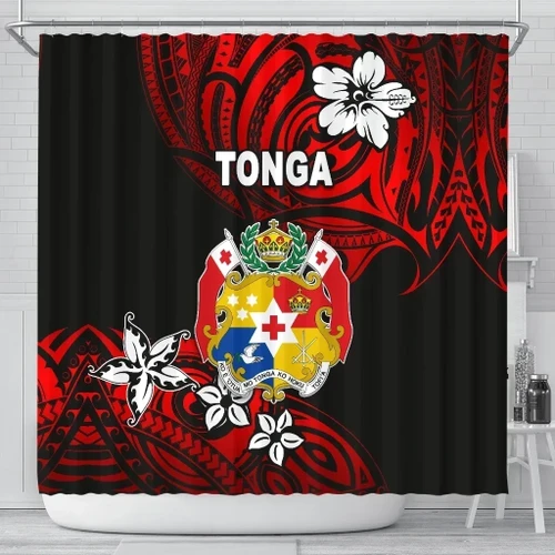 Rugbylife Shower Curtain - Mate Ma'a Tonga Rugby Shower Curtain Polynesian Unique Vibes - Red K8