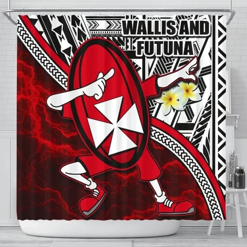 Rugbylife Shower Curtain - Dab Trend Style Rugby Shower Curtain Wallis and Futuna K13