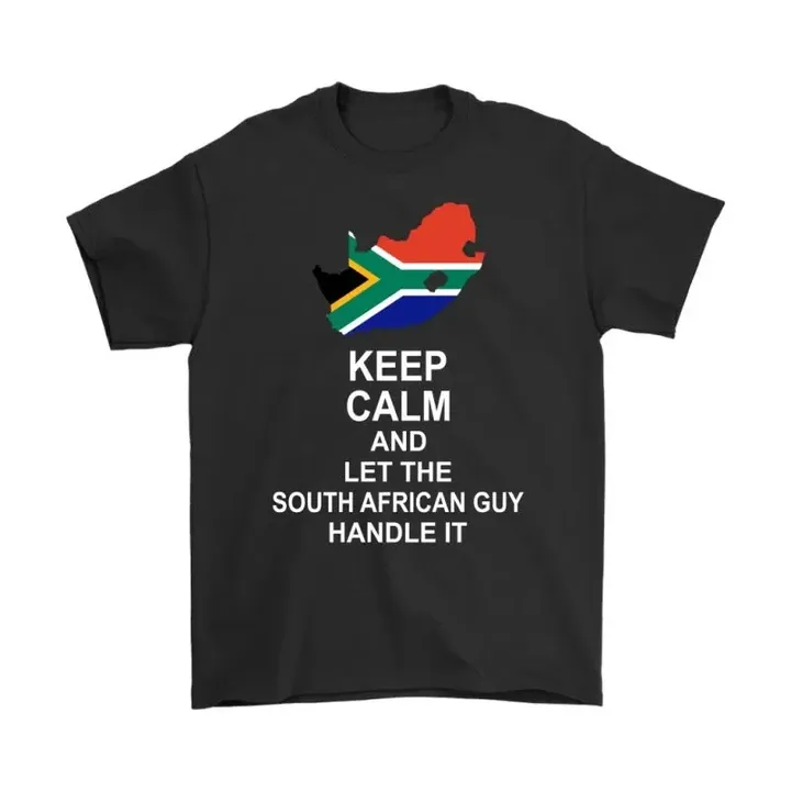 Keep Calm South African Guy - Bn Gildan Mens T-Shirt / Black S T-Shirts