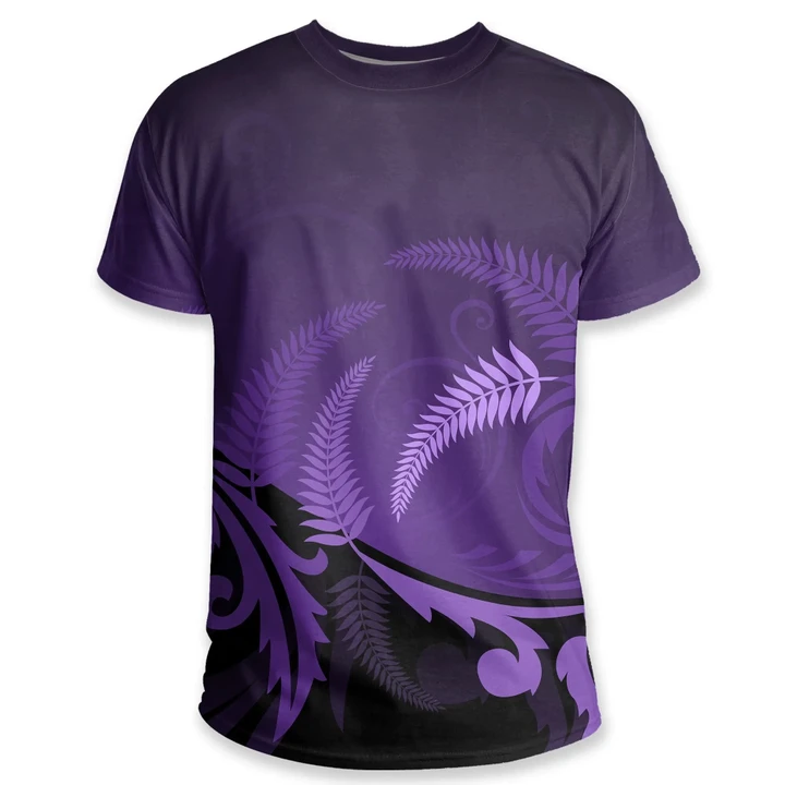Silver Fern New Zealand T Shirt, Purple H55 - 1st New Zealand
