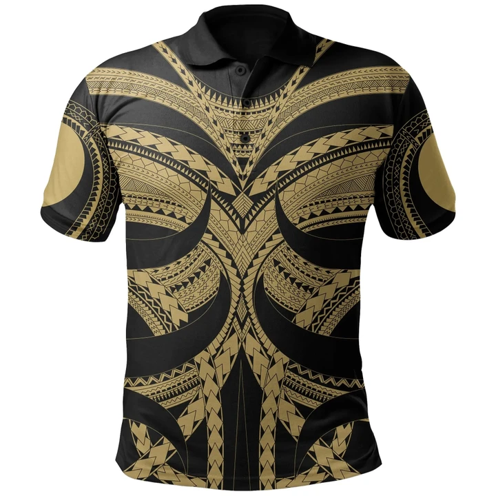 Samoan Tattoo Polo Shirt Gold TH4 - 1st New Zealand
