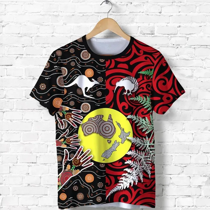 New Zealand Australia T Shirt - Maori Aboriginal K4 - 1st New Zealand