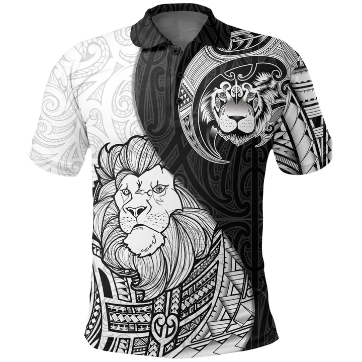 Lion Maori Tattoo Polo Shirt K5 - 1st New Zealand
