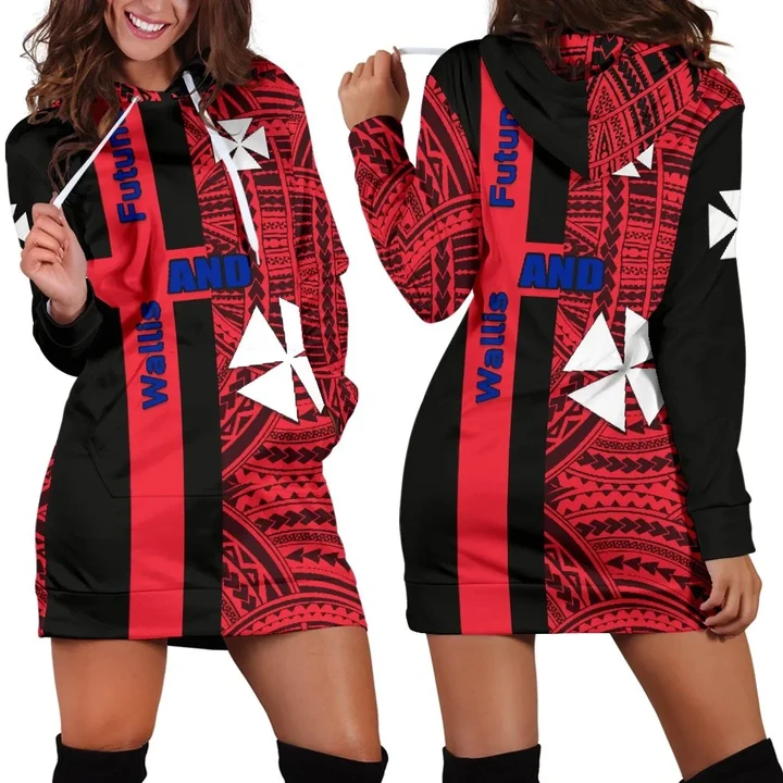 Wallis and Futuna Rugby Women Hoodie Dress Version K12