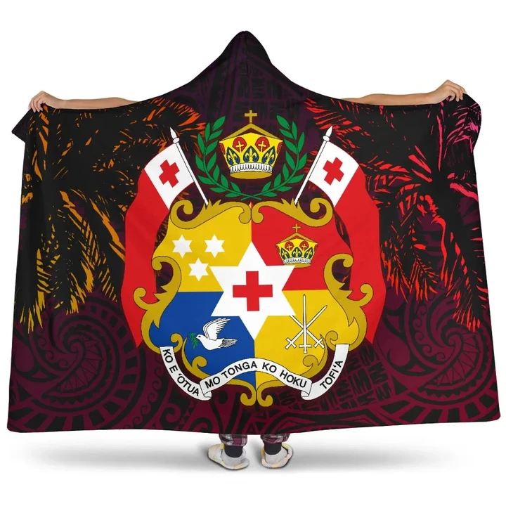 Tonga Coat of arms - Niu Hooded Blanket | 1sttheworld