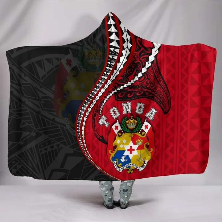 Tonga Hooded Blanket Kanaloa Tatau Gen TO (Black)