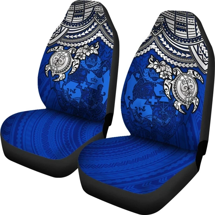 Tonga Polynesian Car Seat Covers - Blue Turtle