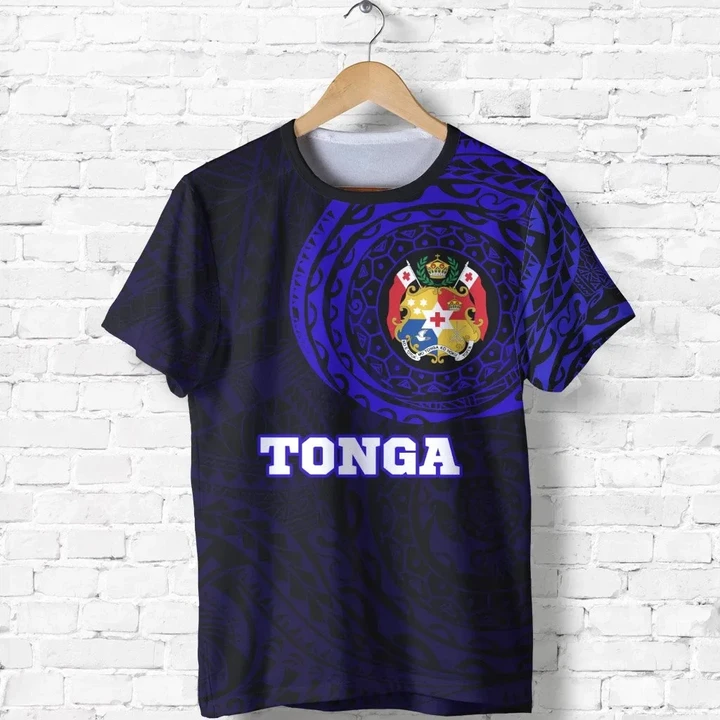 Tonga In My Heart Tattoo Style Special T-Shirt Blue