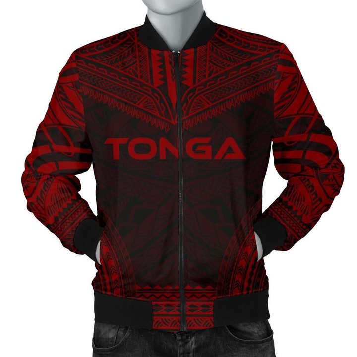 Tonga Polynesian Chief Men's Bomber Jacket - Red Version