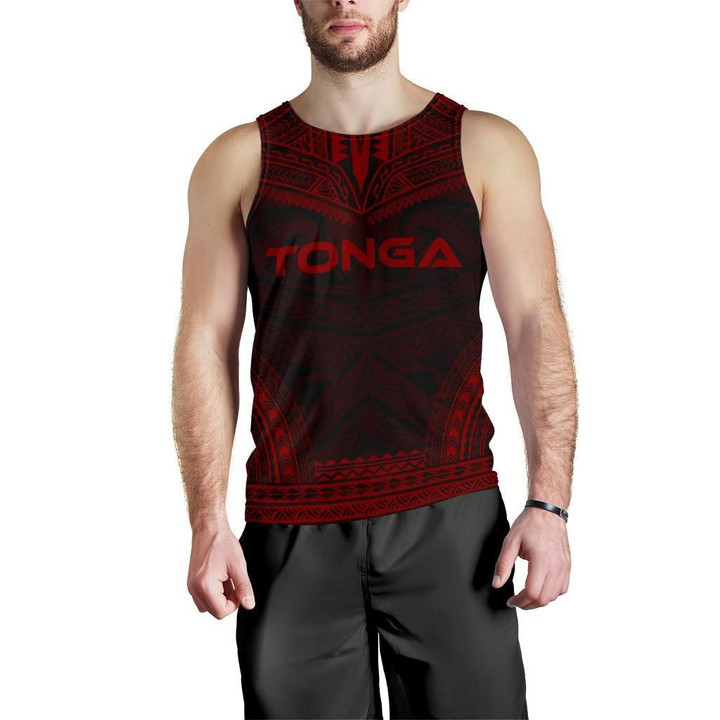 Tonga Men's Tank Top - Polynesian Chief Red Version