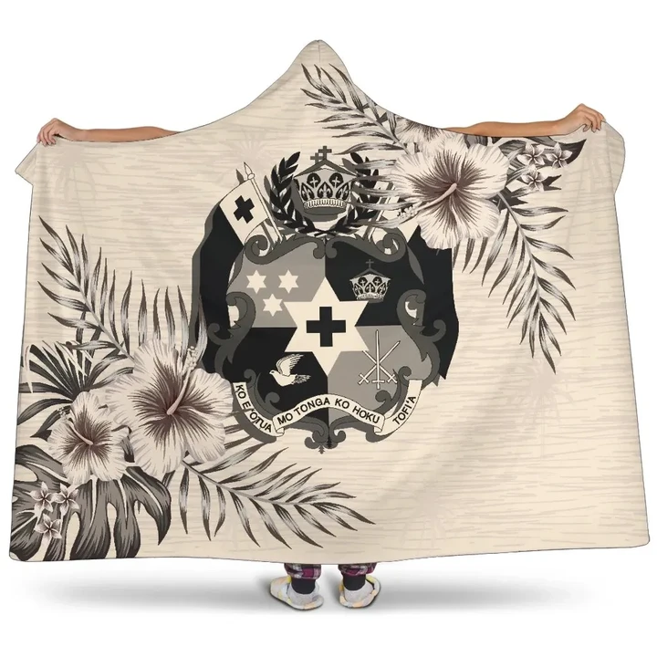 Tonga Hooded Blanket - The Beige Hibiscus | Love The World