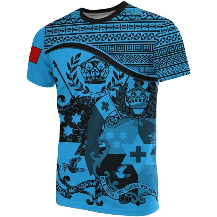 Tonga Blue Coat Of Arms T-Shirt | High Quality | Hot Sale