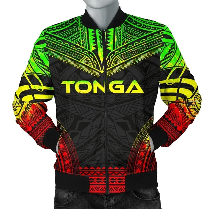 Tonga Polynesian Chief Men's Bomber Jacket - Reggae Version
