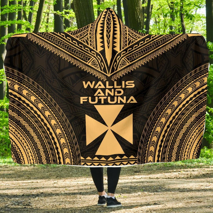Wallis And Futuna Polynesian Chief Hooded Blanket - Gold Version