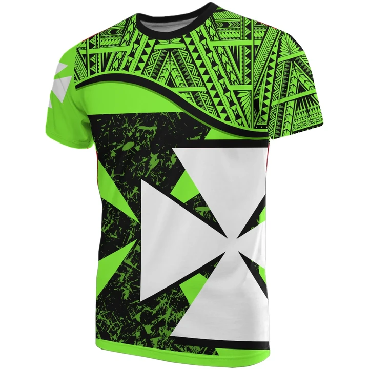 Wallis And Futuna Fluo Vert Cross T-Shirt | Special Design