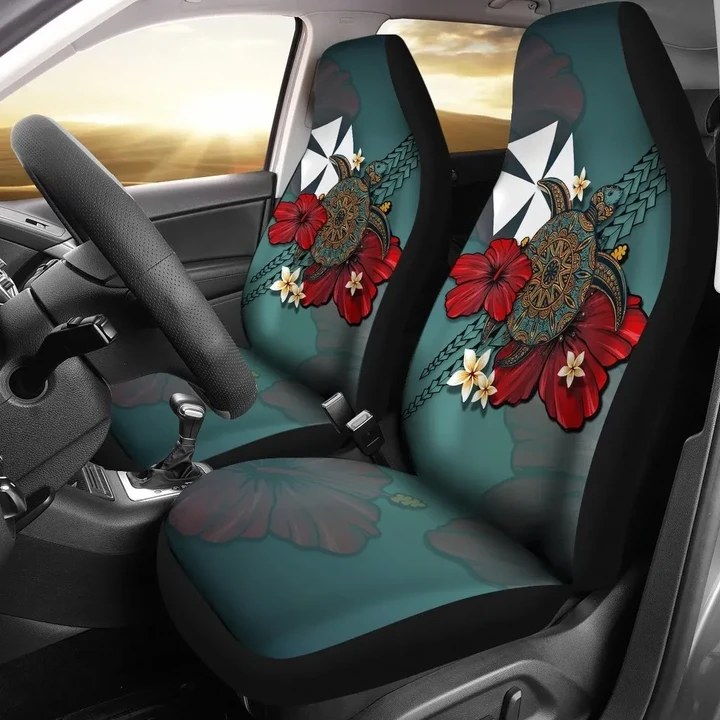 Wallis And Futuna Car Seat Covers - Blue Turtle Tribal | rugbylife