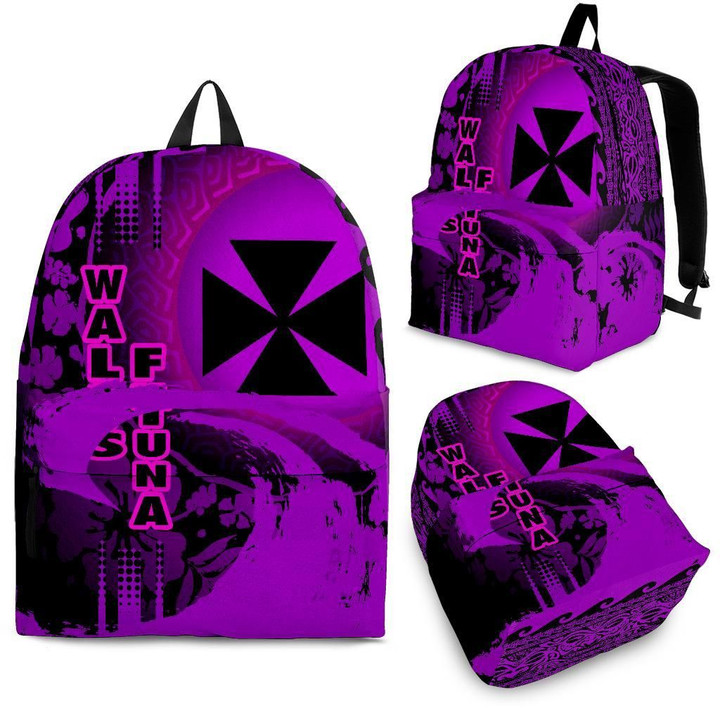 Wallis and Futana Backpack - Hibicus and Wave - Purple - Unisex