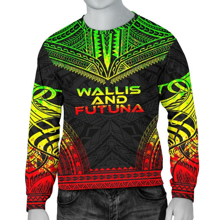 Wallis And Futuna Men's Sweater - Polynesian Chief Reggae Version