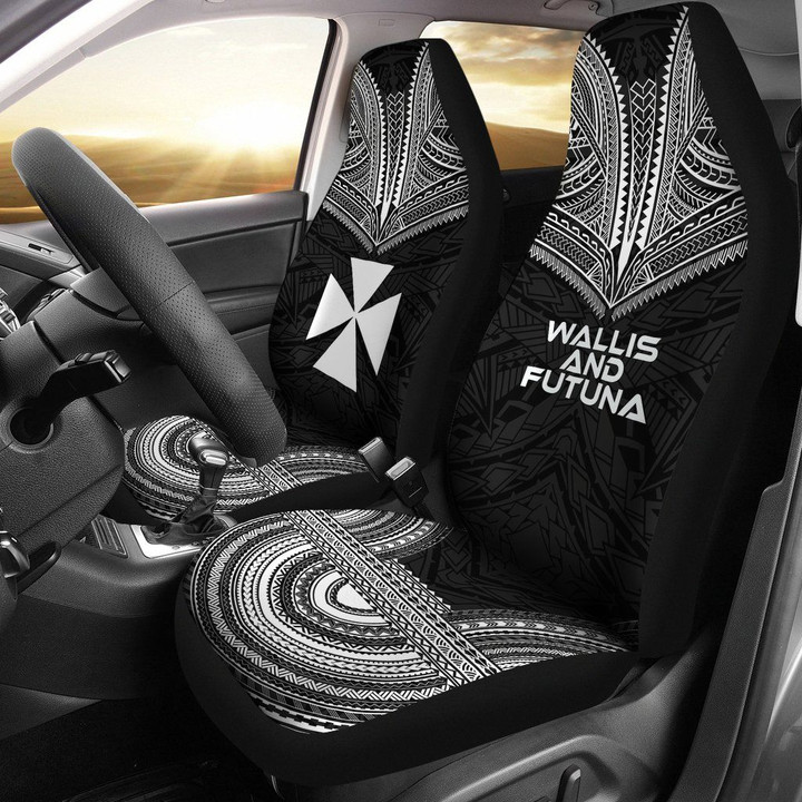 Wallis And Futuna Polynesian Chief Car Seat Cover - Black Version