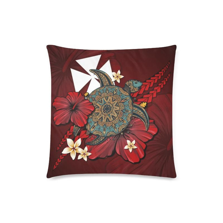Wallis And Futuna Pillow Cases - Red Turtle Tribal A02