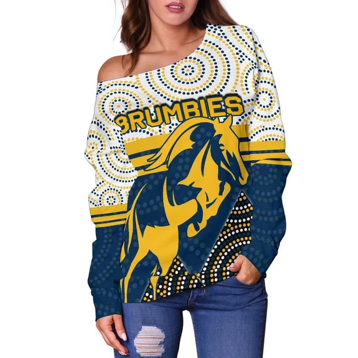 Brumbies Women's Off Shoulder Sweater TH4