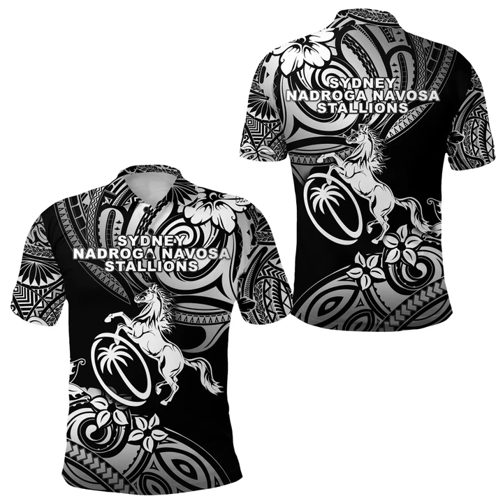 Fiji Rugby Polo Shirt Sydney Nadroga Navosa Stallions Unique Vibes - Black