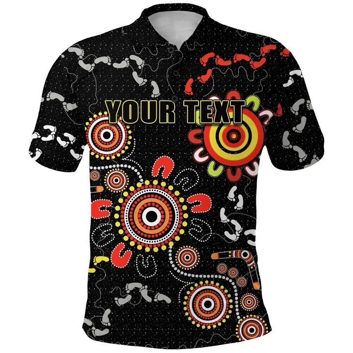 (Custom Personalised) All Stars Polo Shirt Style Shimmering Indigenous Front | Rugbylife.co