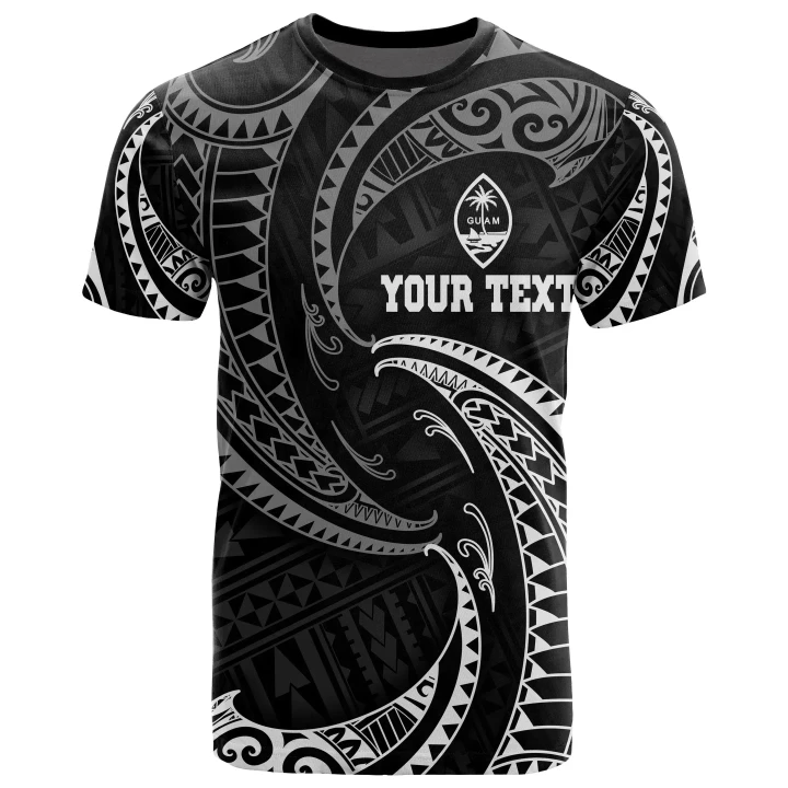 Guam Polynesian Custom Personalised T-Shirt - White Tribal Wave - BN12