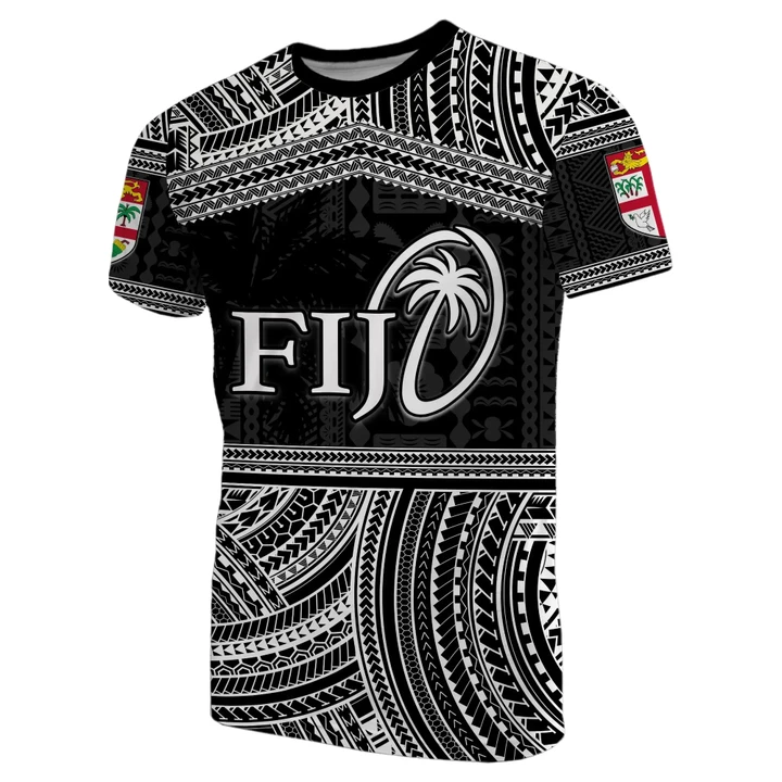 Fiji Rugby Polynesian Patterns T-Shirt White