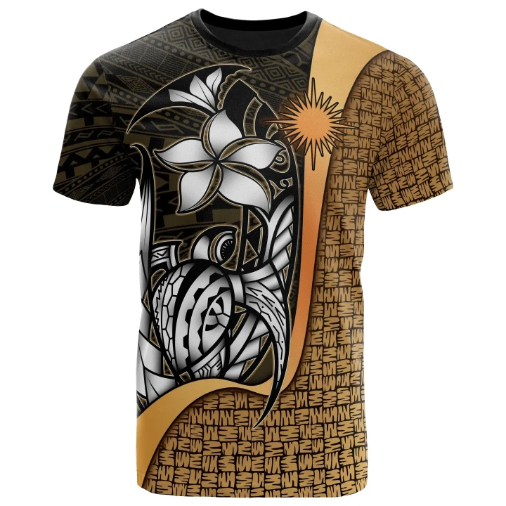 Marshall Islands Polynesian T-Shirt Gold - Turtle with Hook