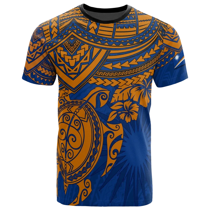 Marshall Islands Polynesian T-Shirt - Blue Turtle