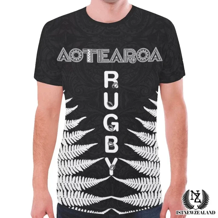 New Zealand Rugby Shirt, Aotearoa Rugby Fern T-Shirts K413 - 1st New Zealand