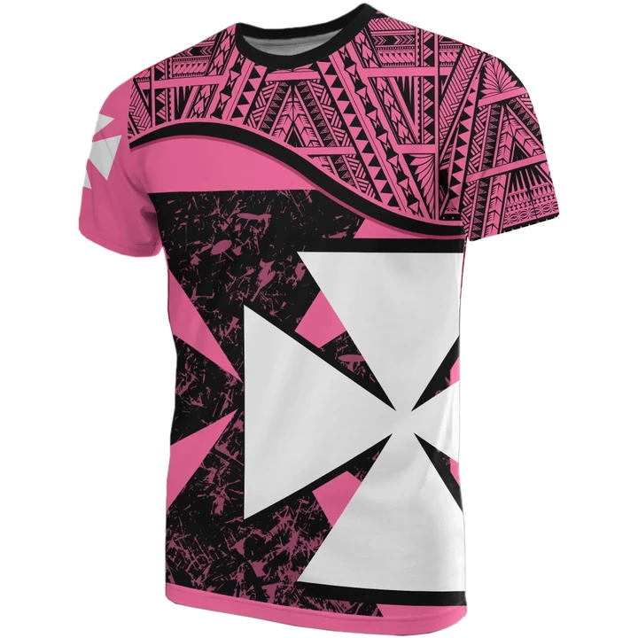Wallis And Futuna Pink Cross T-Shirt | Special Design