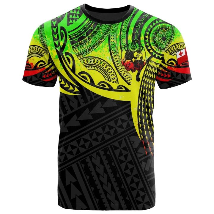 Tonga Polynesian T-Shirt - Reggae Tattoo Pattern