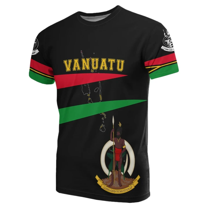 Vanuatu Flag T-Shirt - Map Version