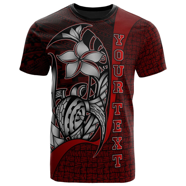 American Samoa Polynesian Custom Personalised T-Shirt Red- Turtle with Hook