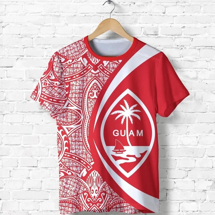 Guam Coat Of Arms T-Shirt - Circle Style - Red J9
