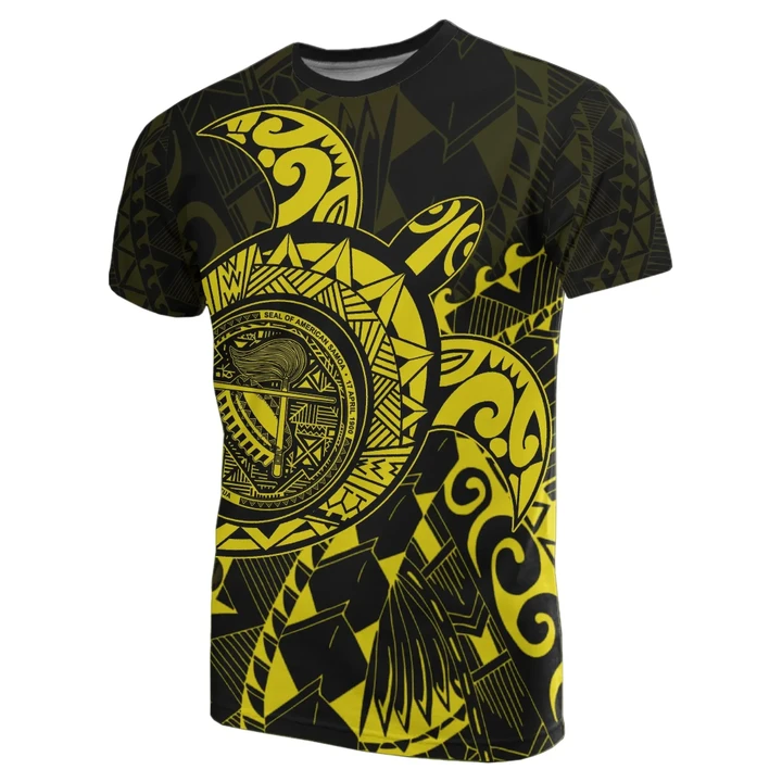 American Samoa T-shirt - Yellow - Turtle Style J9