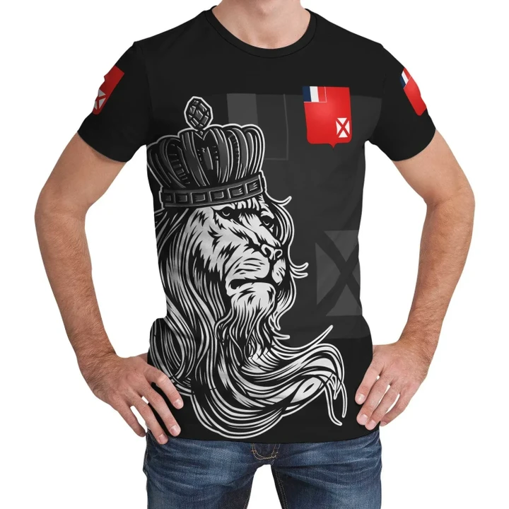 Wallis and Futuna T-Shirt - Lion with Crown (Women's/Men's) | Unisex Clothing