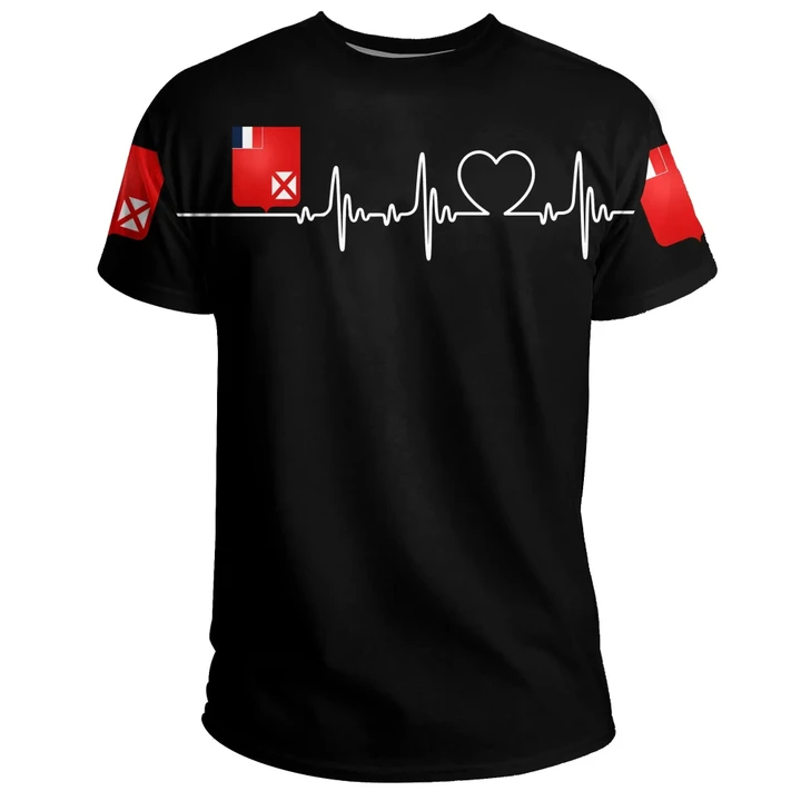 Wallis and Futuna T-Shirt Heartbeat (Women's/Men's) A7