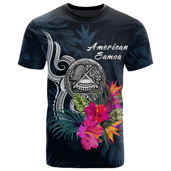 American Samoa Polynesian T-shirt - Tropical Flower - BN12