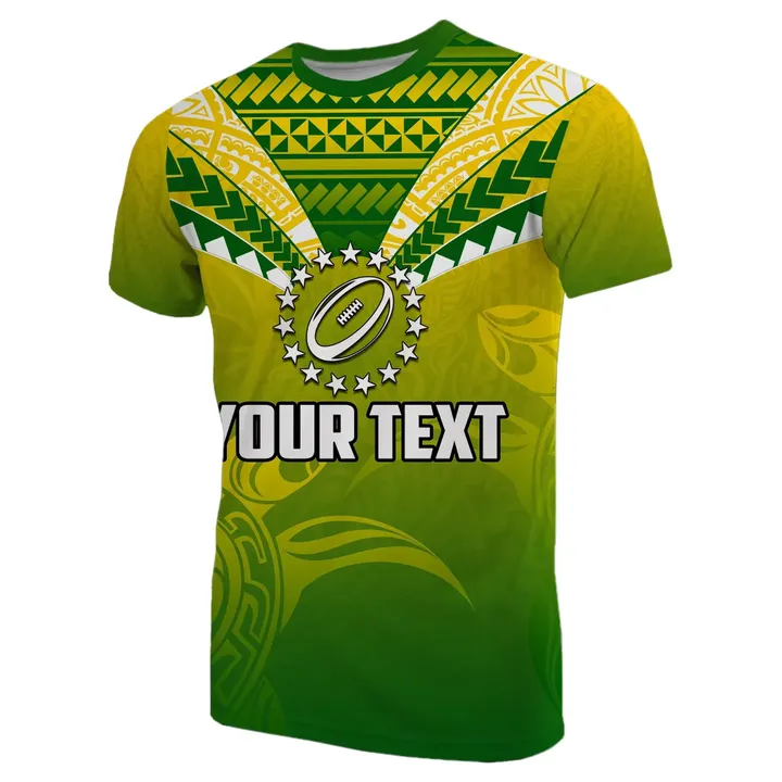 (Custom Personalised)Cook Islands Rugby Simple Polynesian T-Shirt TH4