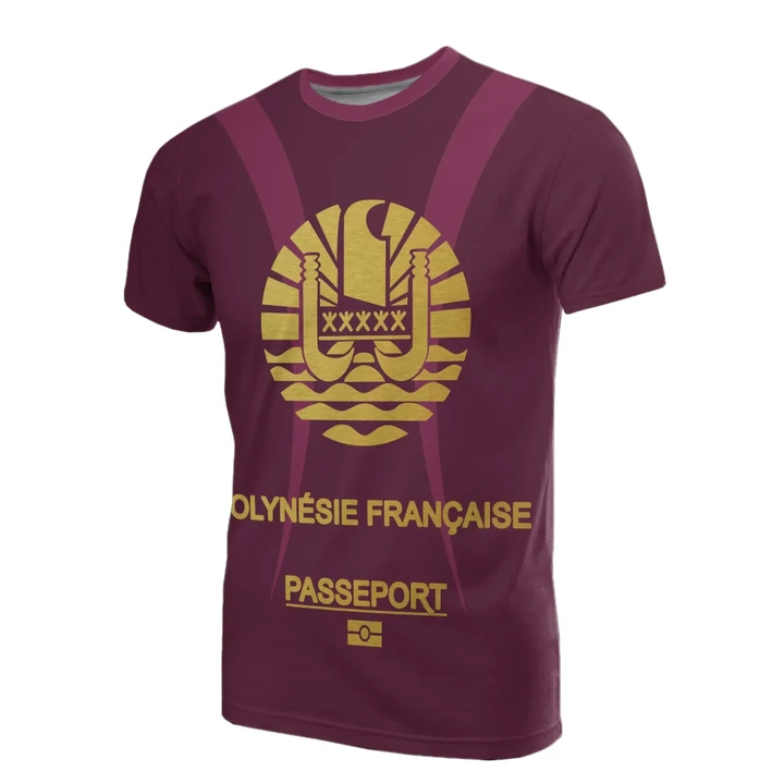 French Polynesia All Over Print T-Shirt - Passport Version - BN04