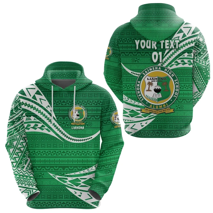 (Custom Personalised) Liahona High School Hoodie Unique Version - Green, Custom Text and Number